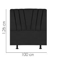 Cabeceira Estofada Bélgica 100cm Solteiro Para Cama Colchão Box Quarto Suede Preto - Aurora Line - 2