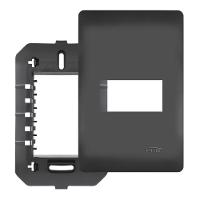 Placa 4x2 C-suporte - 1 Módulos Horizontais - 4071 Habitat Black - 1