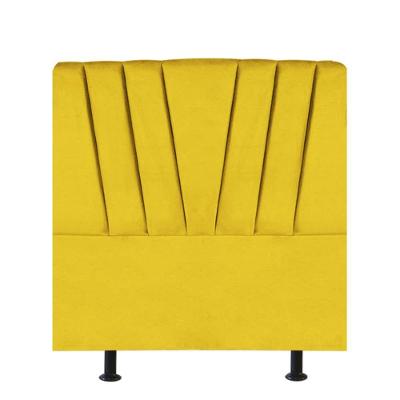 Cabeceira Estofada Bélgica 100cm Solteiro Para Cama Colchão Box Quarto Corino Amarelo - Aurora Line