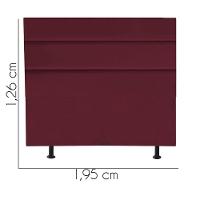 Cabeceira Estofada Argentina 195cm King Size Para Cama Colchão Box Quarto Suede Bordô - Aurora Line - 3