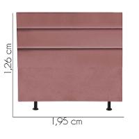Cabeceira Estofada Argentina 195cm King Size Para Cama Colchão Box Quarto Suede Rose Gold - Aurora Line - 3
