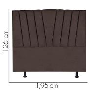 Cabeceira Estofada Bélgica 195cm King Size Para Cama Colchão Box Quarto Suede Marrom - Aurora Line - 3