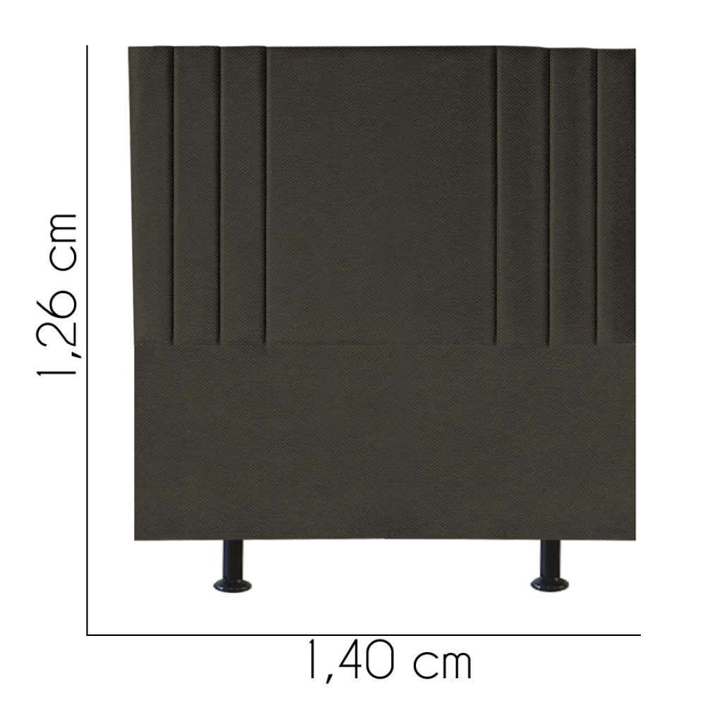 Cabeceira Estofada Grécia 140cm Casal Para Cama Colchão Box Quarto Linho Marrom - Aurora Line - 3