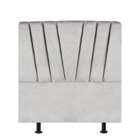 Cabeceira Estofada Bélgica 90cm Solteiro Para Cama Colchão Box Quarto Suede Cinza Claro - Aurora Line - 1