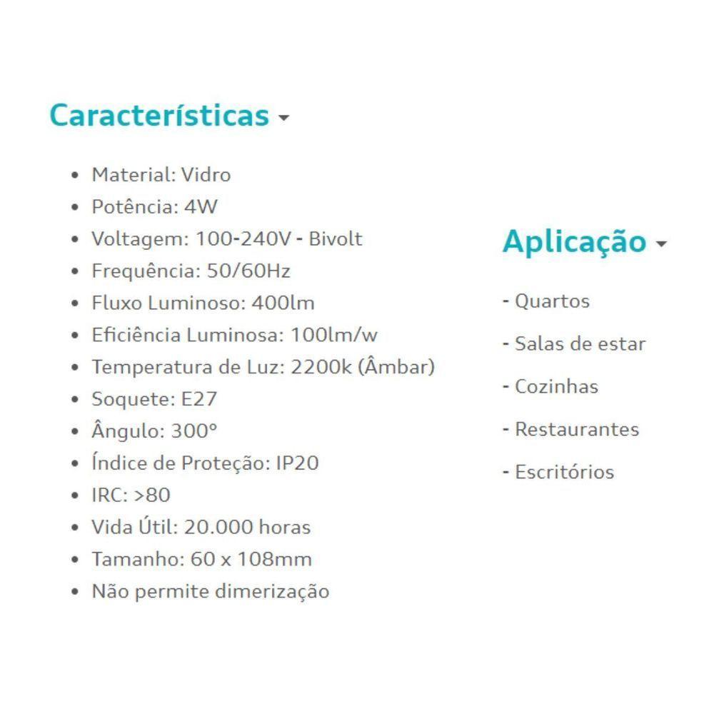 Lampada Led Filamento A60 - 4w - 3