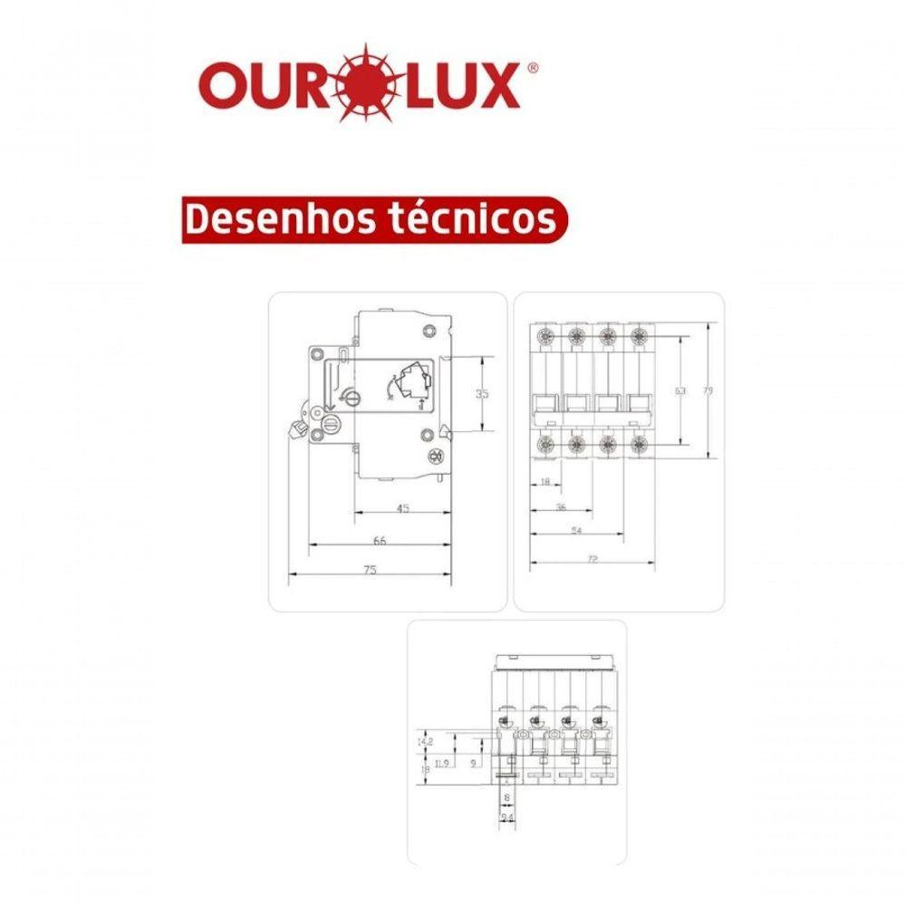 Disjuntor Ourolux Unipolar Curva C 40a - 2