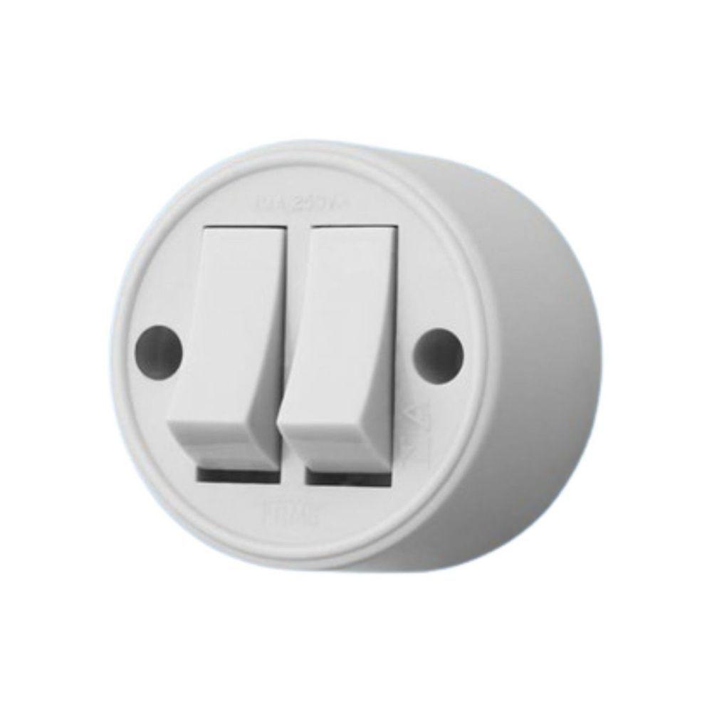 Interruptor Simples - 2 Teclas - 10a-250v - Cinza - Sobrepor - 1