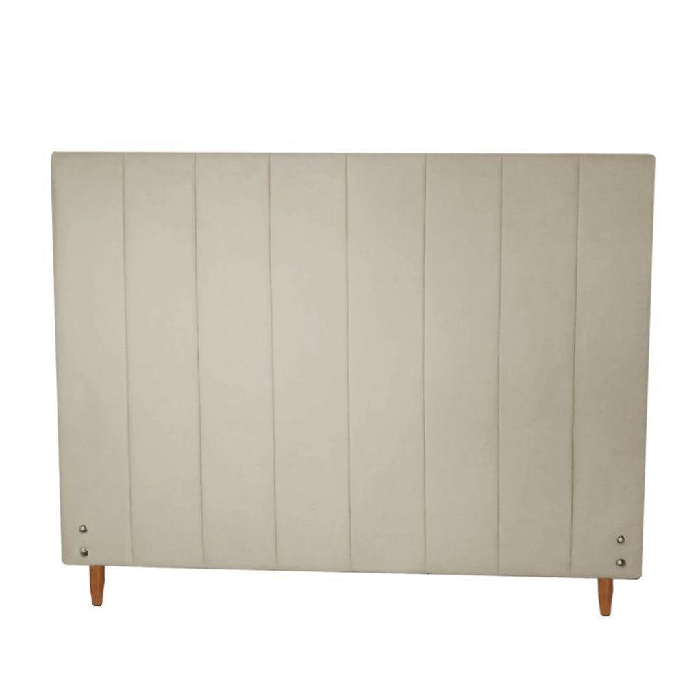 Cabeceira Vitória Para Colchão 1,38m Para Colchão Casal Suede Bege - Aurora Line - 1