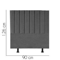 Cabeceira Estofada Carla 90cm Solteiro Para Cama Colchão Box Quarto Linho Cinza - Aurora Line - 3