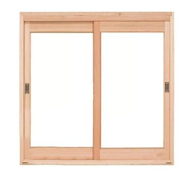 Janela De Madeira Correr Eucalipto Rgs - 100x100