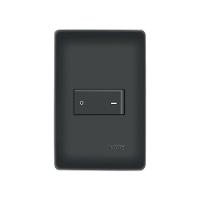 Interruptor Bipolar Simples Fame Habitat Black Com Placa 4x2 Preto - 1