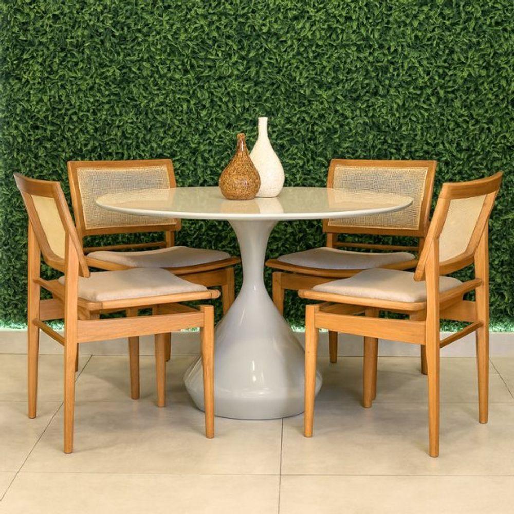 Mesa De Jantar Cone Lamp Redonda Laca - 120cm - 4