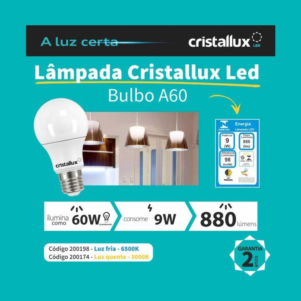Lampada Cristallux Led Bulbo - 9w 3000k - 2