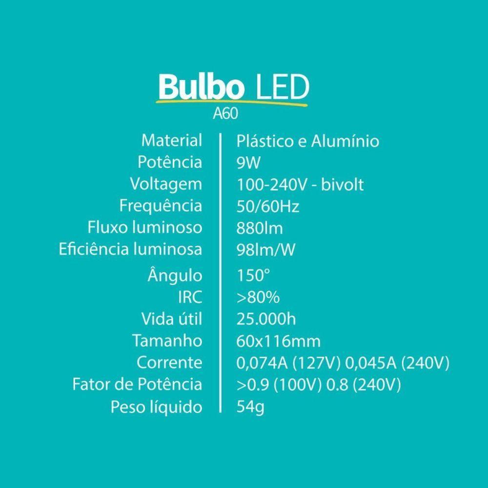 Lampada Cristallux Led Bulbo - 9w 3000k - 3