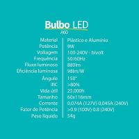 Lampada Cristallux Led Bulbo - 9w 3000k - 3