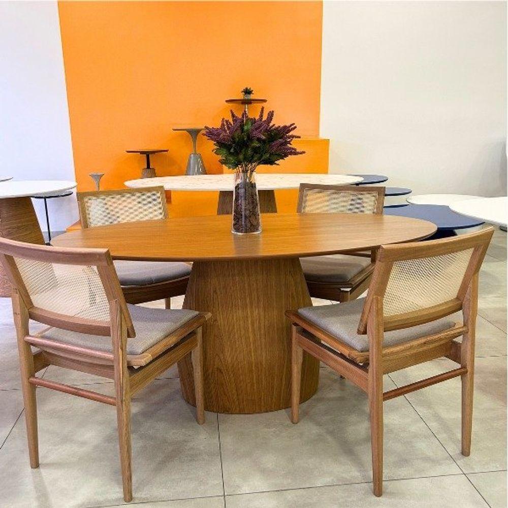 Mesa De Jantar Cone Balone 160x90 Cm Freijó Natural E Design Exclusivo - 2