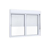Janela De Aluminio Correr Com Persiana - 2 Folhas - 120x120 Giusto Branca - 1