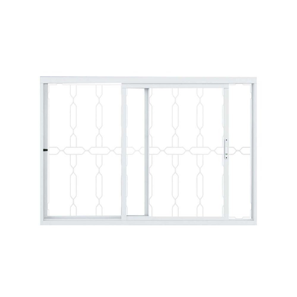 Janela Correr Vitralfer 120x100 - 2 Folhas - 1 Fixa C-grade - Branca - 1