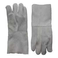 Luva Raspa Couro P15 Epi Segurança Cano Longo Pedreiro Ca - 1