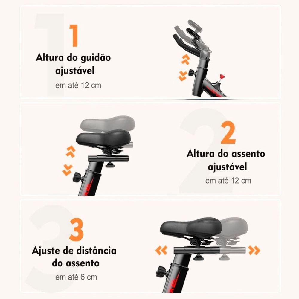 Bicicleta Ergométrica Spinning Ahead Sports Inercia 6kg Fitness Indoor Ate 120kg - 5