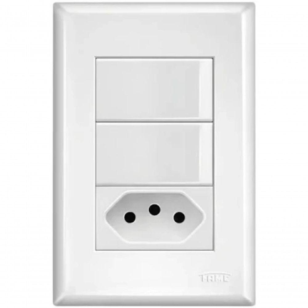 Interruptor Simples Com Tomada Dupla 20a Fame - 3928 Blanc - 1