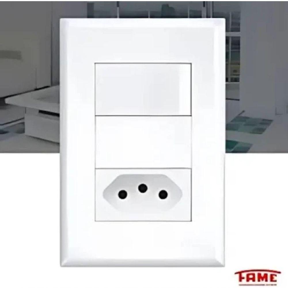 Interruptor Simples Com Tomada Dupla 20a Fame - 3928 Blanc - 2