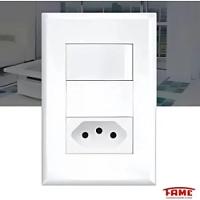 Interruptor Simples Com Tomada Dupla 20a Fame - 3928 Blanc - 2
