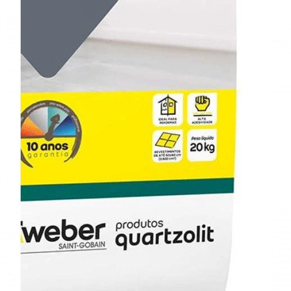 Argamassa Piso Sobre Piso Interno Cinza 20kg Embalagem Papel - Quartzolit - 3