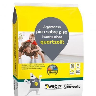 Argamassa Piso Sobre Piso Interno Cinza 20kg Embalagem Papel - Quartzolit