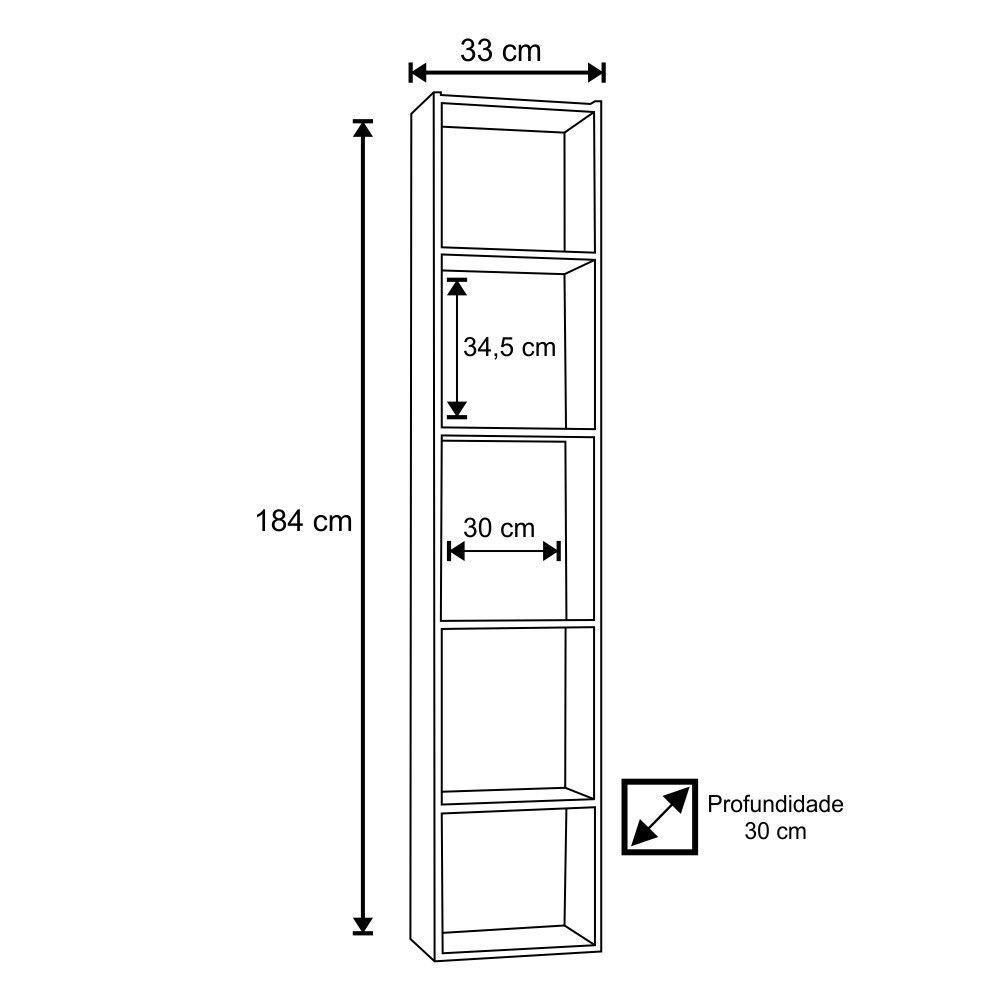 2 Estantes Multiuso 4 Prateleiras Janaína Branco Ajl Móveis - 3