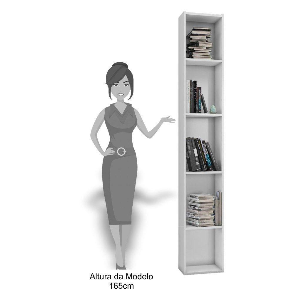 2 Estantes Multiuso 4 Prateleiras Janaína Branco Ajl Móveis - 7