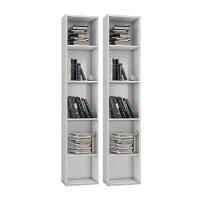 2 Estantes Multiuso 4 Prateleiras Janaína Branco Ajl Móveis - 1