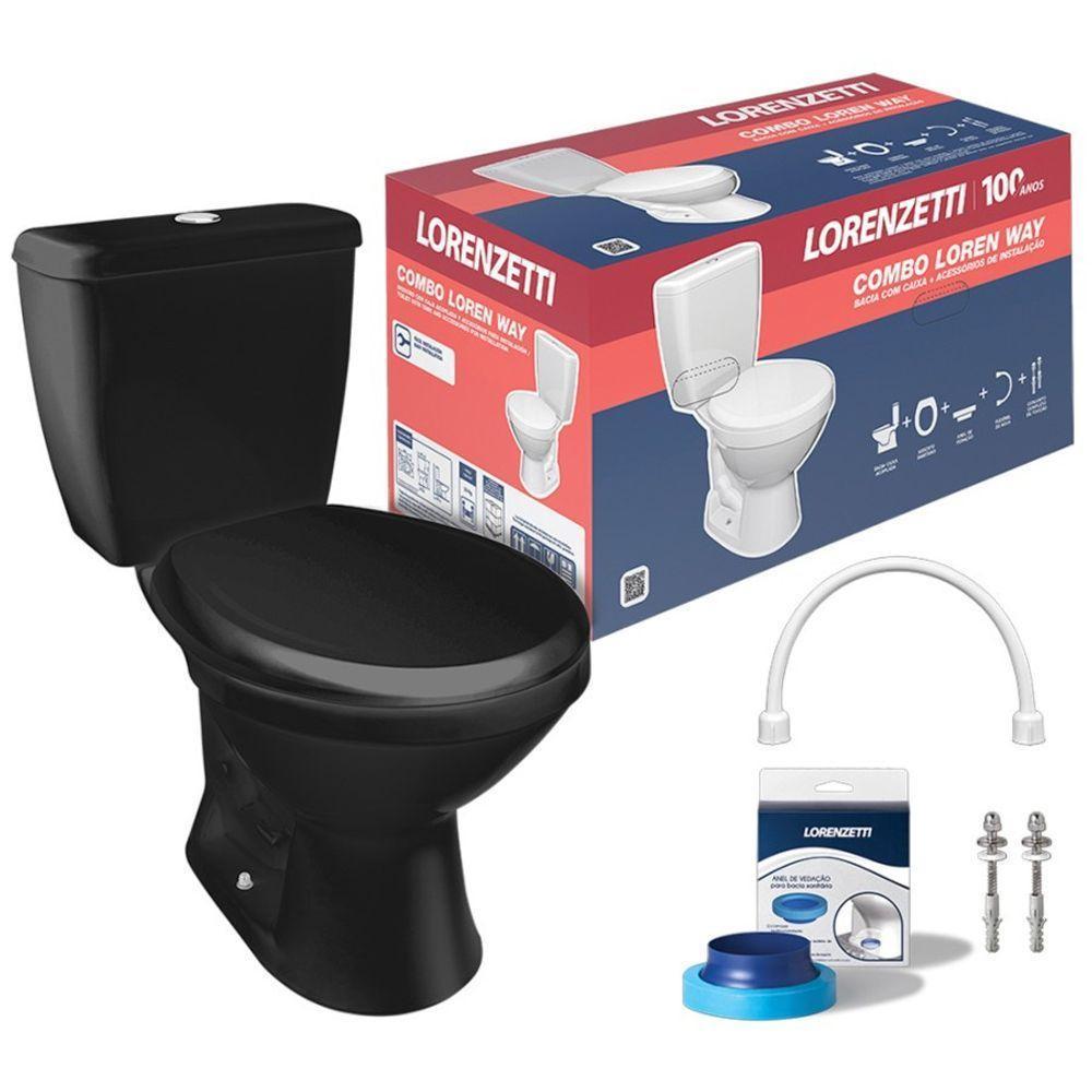 Vaso Sanitário Com Caixa Acoplada 6l Way + Kit De Instalção - Lorenzetti - 1
