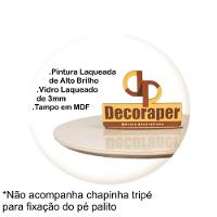 Somente Tampo Para Mesa Com 50cm E Vidro Off White - 3