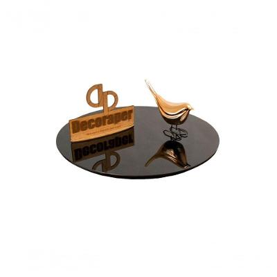 Somente Tampo Para Mesa Com 50cm E Vidro Preto