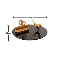 Somente Tampo Redondo Laqueado Com Vidro 70cm Preto - 3