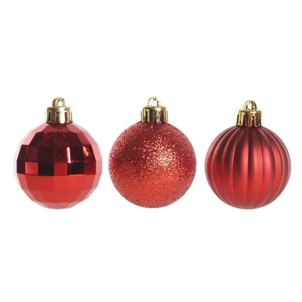 Enfeite Bolas Mistas 4cm Com 12 Peças Vermelho - 1072489 - Cromus - 1