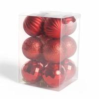 Enfeite Bolas Mistas 4cm Com 12 Peças Vermelho - 1072489 - Cromus - 2