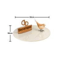 Somente Tampo Redondo Laqueado Com Vidro 80cm Off White - 2