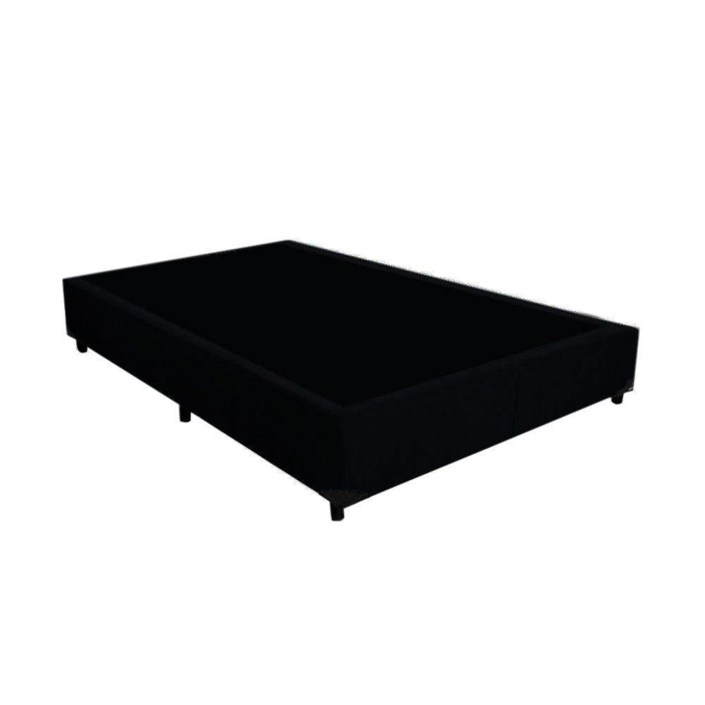 Cama Box Blindado Casal Loja Xerife Suede Preto 40x138x188 - 1