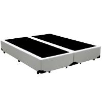 Cama Box Blindado King Bipartido Loja Xerife Sintético Branco 40x193x203 - 1