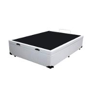 Cama Box Baú Blindado Casal Loja Xerife Sintético Branco 41x138x188 - 3