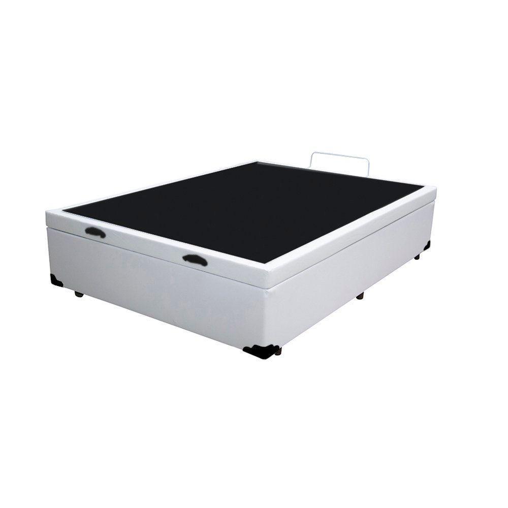 Cama Box Baú Blindado Viúva Loja Xerife Sintético Branco 41x128x188 - 2