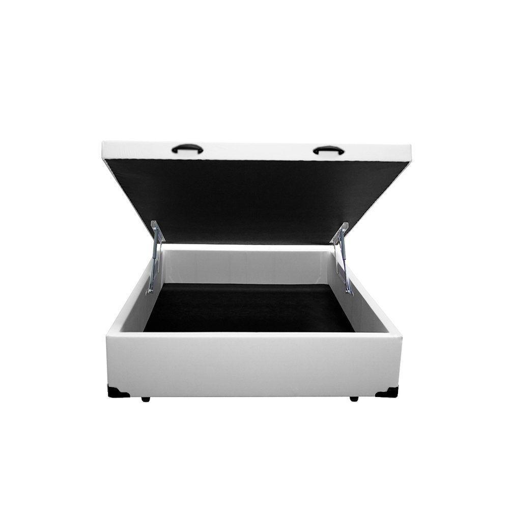 Cama Box Baú Blindado Viúva Loja Xerife Sintético Branco 41x128x188 - 3