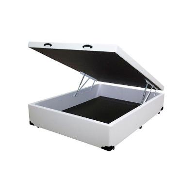 Cama Box Baú Blindado Viúva Loja Xerife Sintético Branco 41x128x188