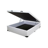 Cama Box Baú Blindado Viúva Loja Xerife Sintético Branco 41x128x188 - 1