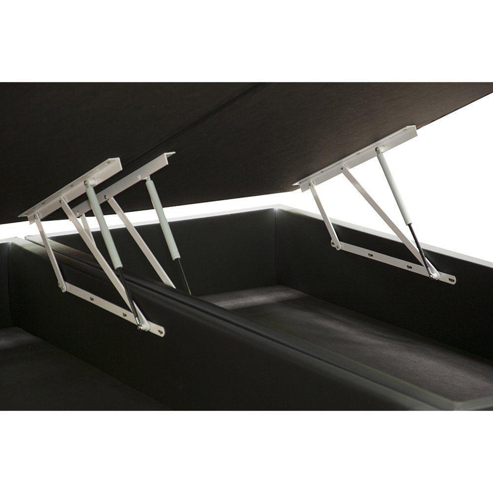 Cama Box Baú Blindado King Bipartido Loja Xerife Sintético Preto 41x193x203 - 4