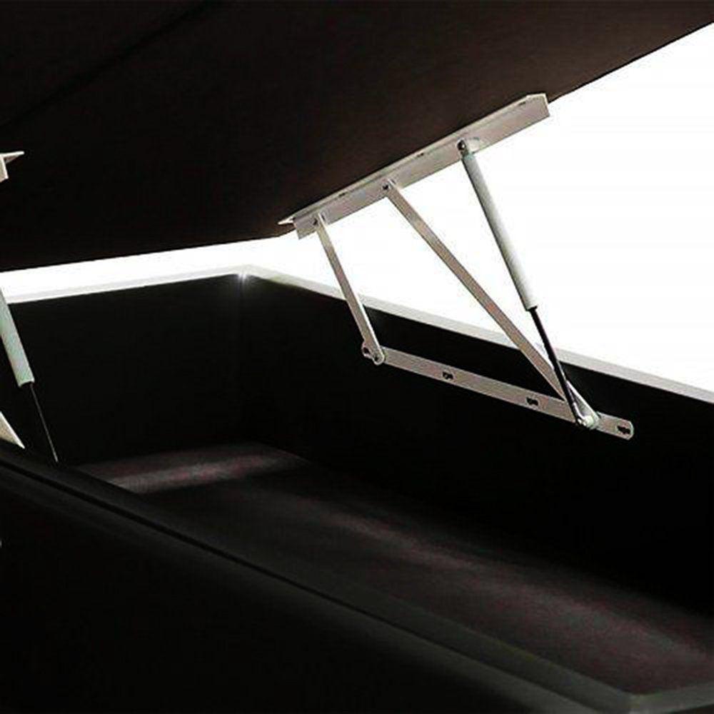 Cama Box Baú Blindado Queen Bipartido Loja Xerife Suede Preto 41x158x198 - 3
