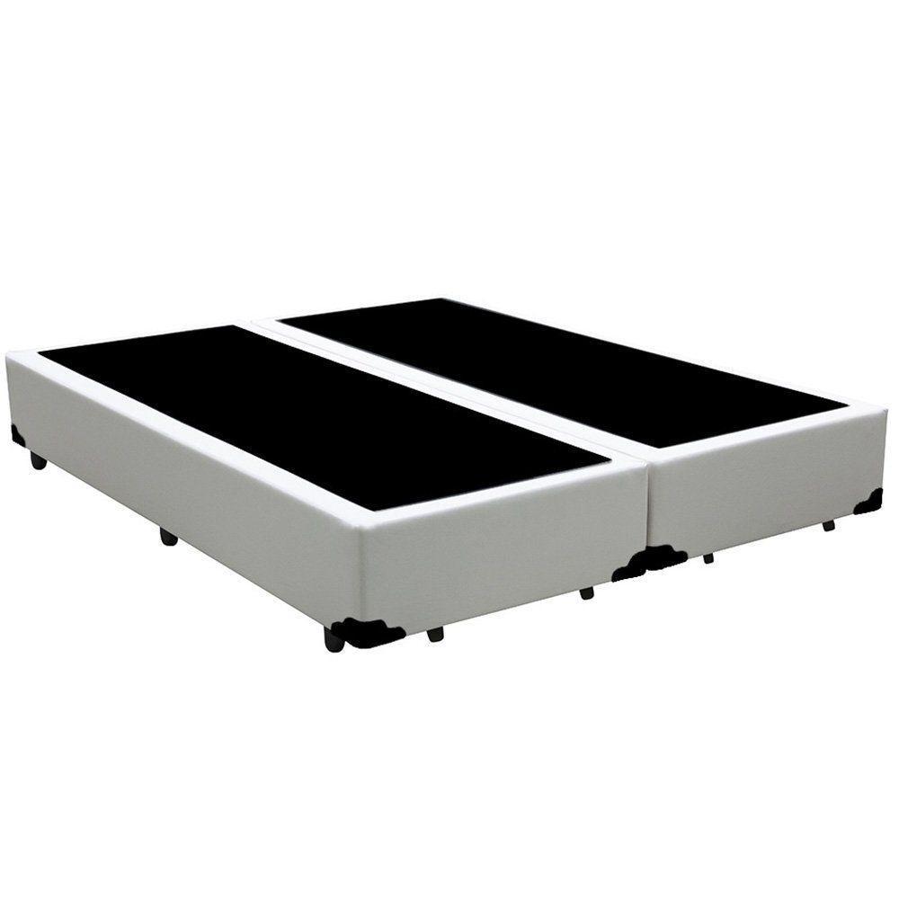 Cama Box Blindado Casal Bipartido Loja Xerife Sintético Branco 40x138x188 - 1