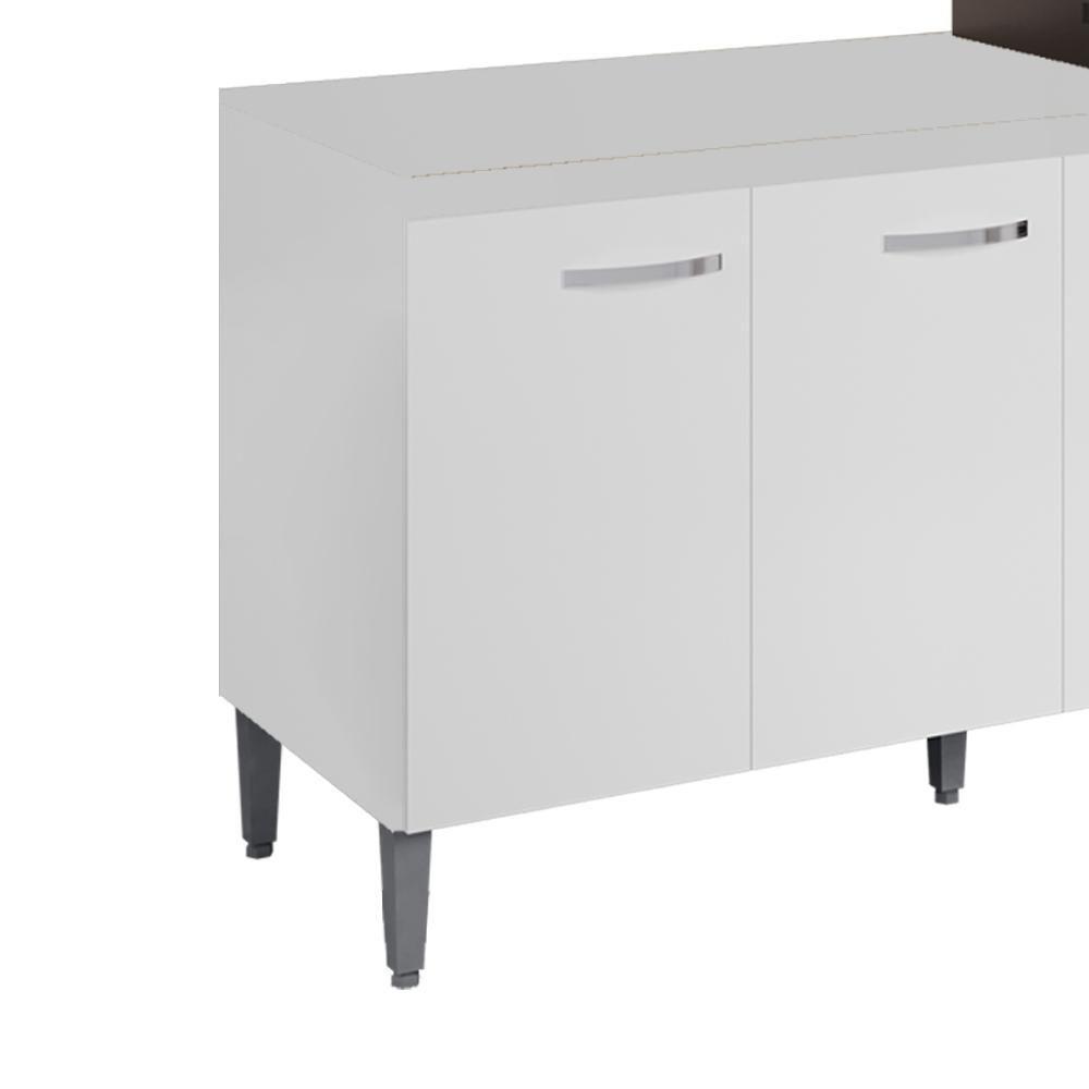 Balcao Com Tampo 150 Cm Gabriela Branco Preto Flex Reajl Moveis Branco Preto Flex - 6